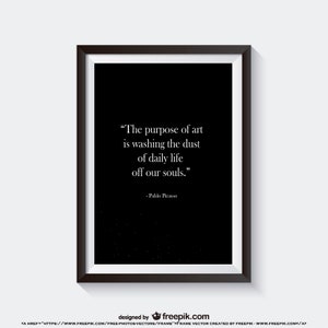 The purpose of art Picasso Quote Wall Print