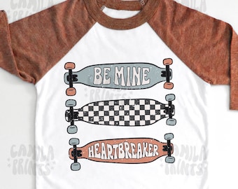 Boy Valentines PNG Skateboard SVG Sublimation File for Shirt Design