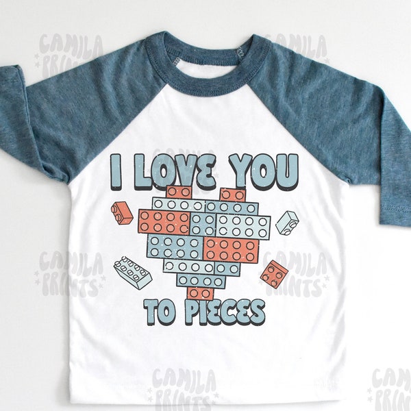 Boy Valentines PNG Love Blocks Sublimation File for Shirt Design