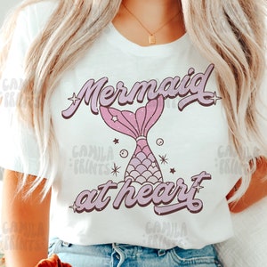 Summer Sublimation Mermaid at Heart PNG Shirt Design