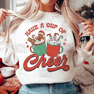 Christmas Sublimation Hot Cocoa PNG Shirt Design