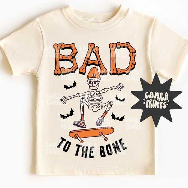 Boy Halloween SVG Skateboard Bones Sublimation File for Shirt Design