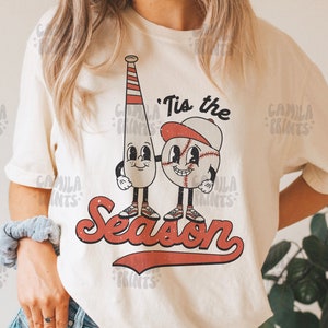 Baseball PNG Vintage Tis the Season Sublimation SVG Shirt Design