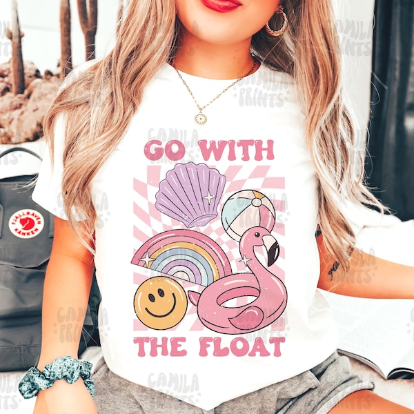 Summer Sublimation Flamingo Pool Float PNG Shirt Design