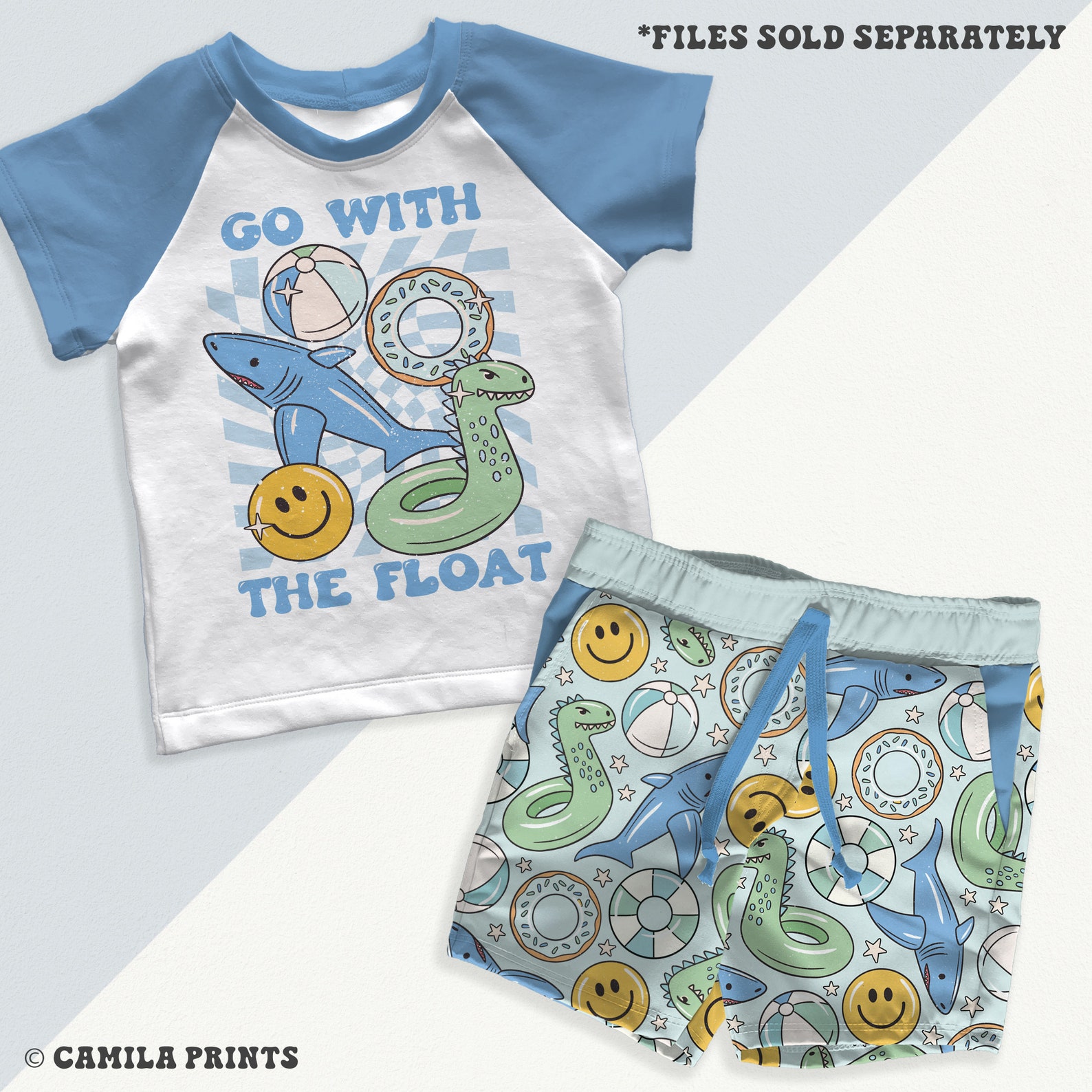 Pool Float Pattern Boy Summer Pattern Pool Float Seamless Repeat Pattern for Fabric ...
