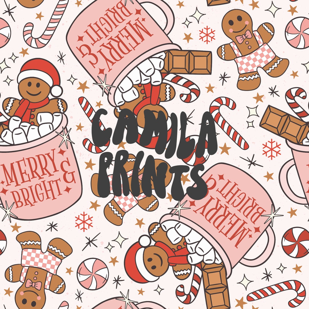 Christmas Seamless Pattern Gingerbread Cookie Pattern File for Fabric ...
