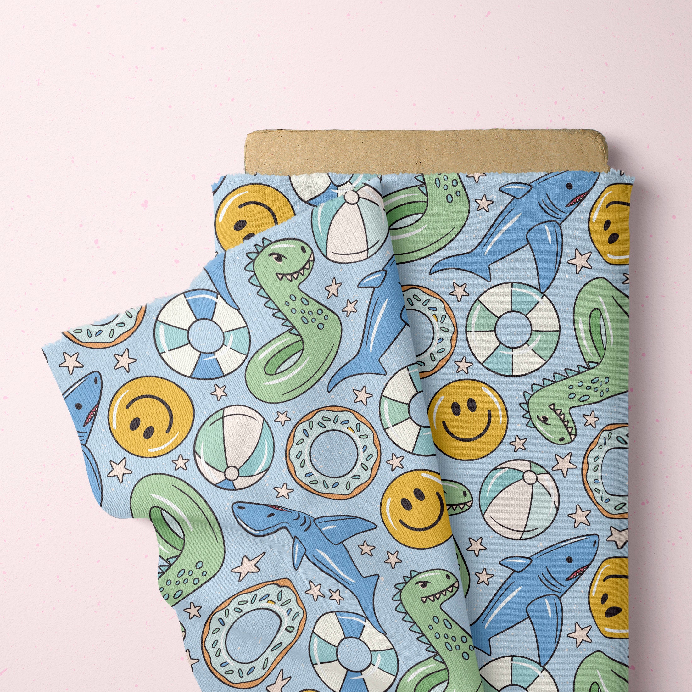 Pool Float Pattern Boy Summer Pattern Pool Float Seamless Repeat Pattern for Fabric ...