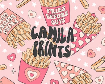 Valentines Pattern Fries Before Guys Seamless Repeat Pattern for Fabric Sublimation