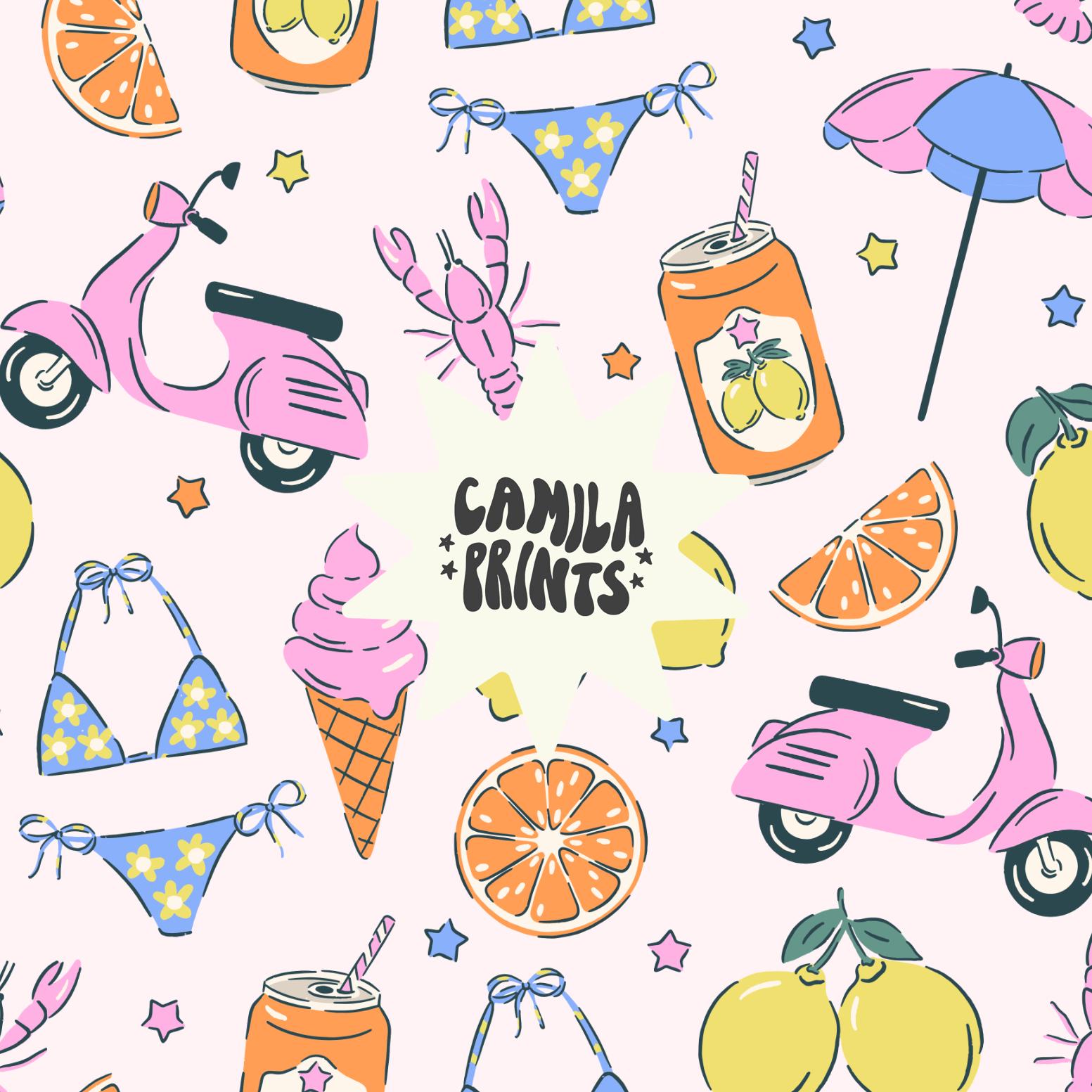 Summer Pattern Euro Summer Seamless Repeat Pattern for Fabric ...