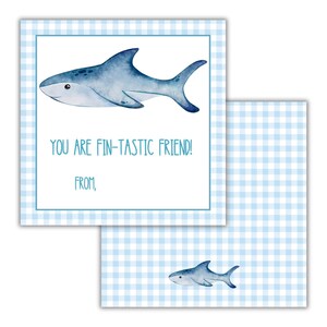 Shark Valentine Card, Fin-Tastic Friend Valentine, Printable Valenting