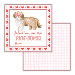 Vous êtes une belle carte numérique Saint-Valentin | Lunettes de soleil Shih Tzu avec coeur | Cartes de Saint-Valentin imprimables