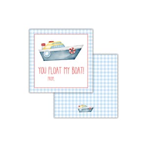 You Float My Boat Valentine Card, Nautical Pun (PDF Download)
