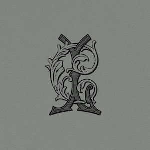 Monograma personalizado desenhado à mão com 2 letras, serviço de design vintage personalizado, download digital