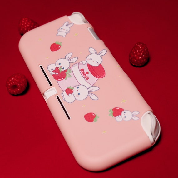 Custom STRAWBERRY MILK BUNNY Nintendo Switch Lite Case