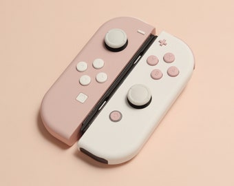 Custom 2-Tone Strawberry Mochi Themed Nintendo Switch Joy-Con Controllers