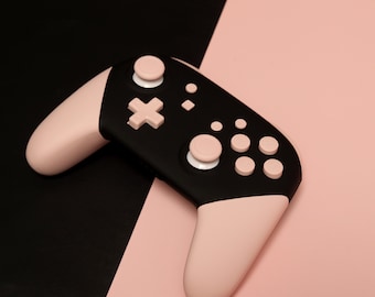 Custom Soft-Touch Black Pink Themed Nintendo Switch Pro Controller