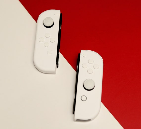 Nintendo Switch Custom Joy-Con Soft Touch White Joy Cons Controllers Red