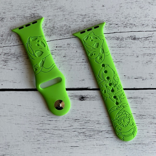 Pokemon Engraved Apple Watch Bands - Bulbasaur, Ivysaur, Venusaur