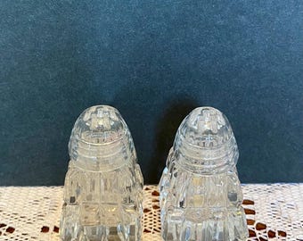 German Cut Crystal Salt and Pepper Set Made in West Germany