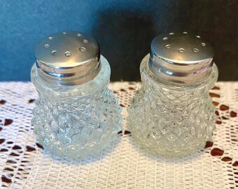 Small MCM Diamond Hobnail Salt and Pepper Shaker Pair