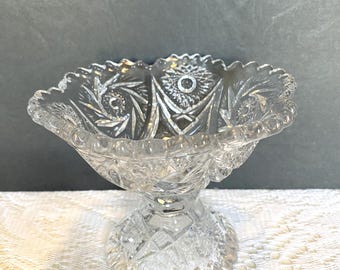 EAPG Imperial Glass #555 Star and Arch Open Jam and Jelly Compote Dish 1912