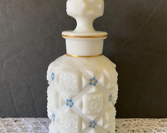 Westmoreland Forget Me Nots Milk Glass Cologne/Perfume Bottle