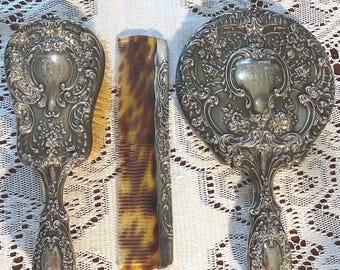 Gorham Sterling Silver Victorian Style Vanity Set #23