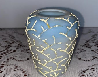 Antique Mt. Washington Coralene Seaweed Satin Glass Vase