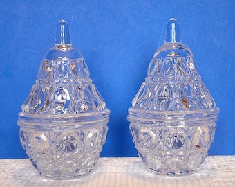 Vintage Anna Hutte Pear Shape Trinket or Ring Boxes Set of Two (2)