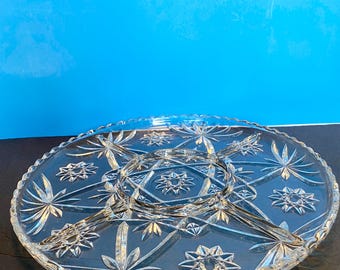 Anchor Hocking Prescut Star of David Relish/Canape Divided Tray 13 5/8"