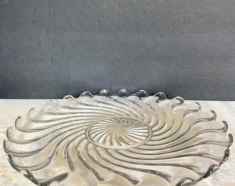 Fostoria Colony Clear Swirl 15" Torte Plate Tray