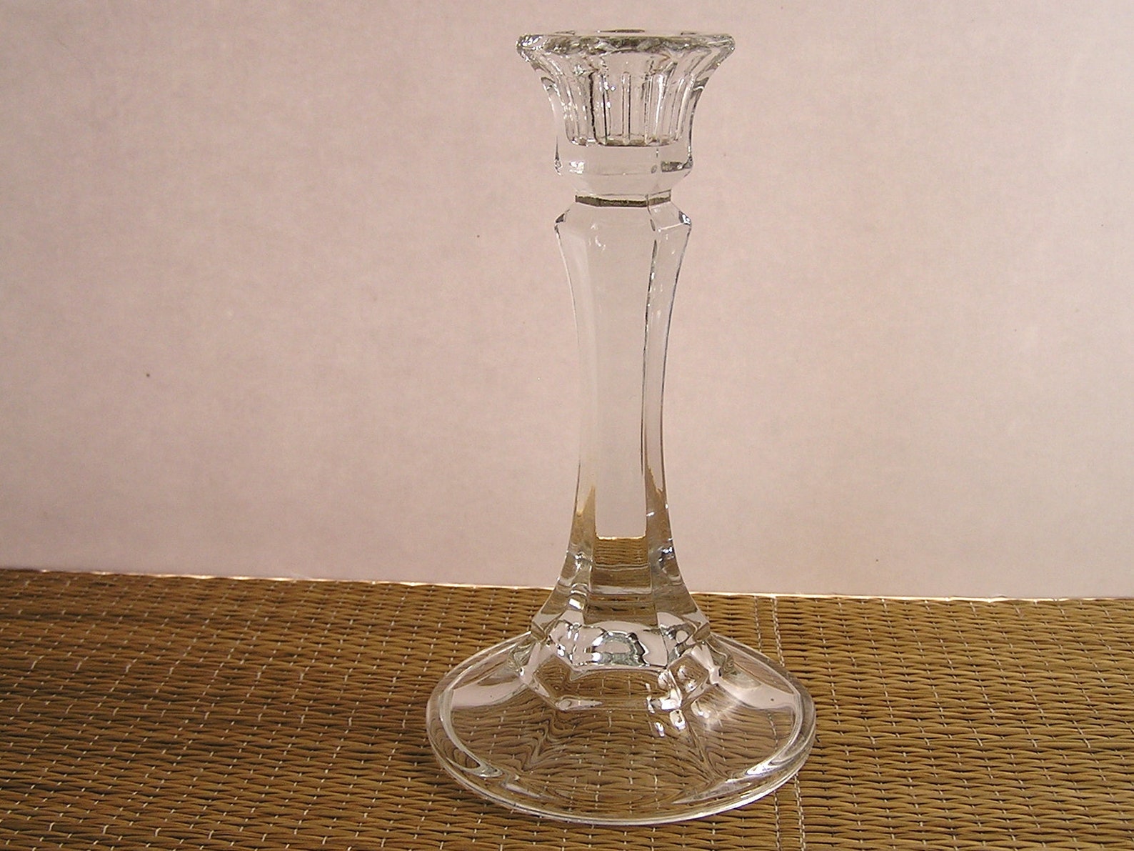 Vintage Midcentury Indiana Glass Clear Candlestick Candle Etsy