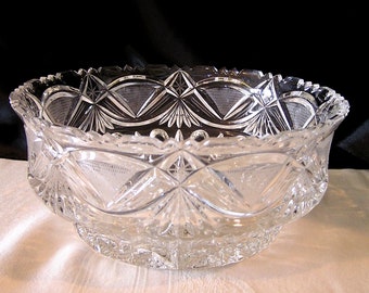 Mid-Century West German Cut Crystal Bowl
