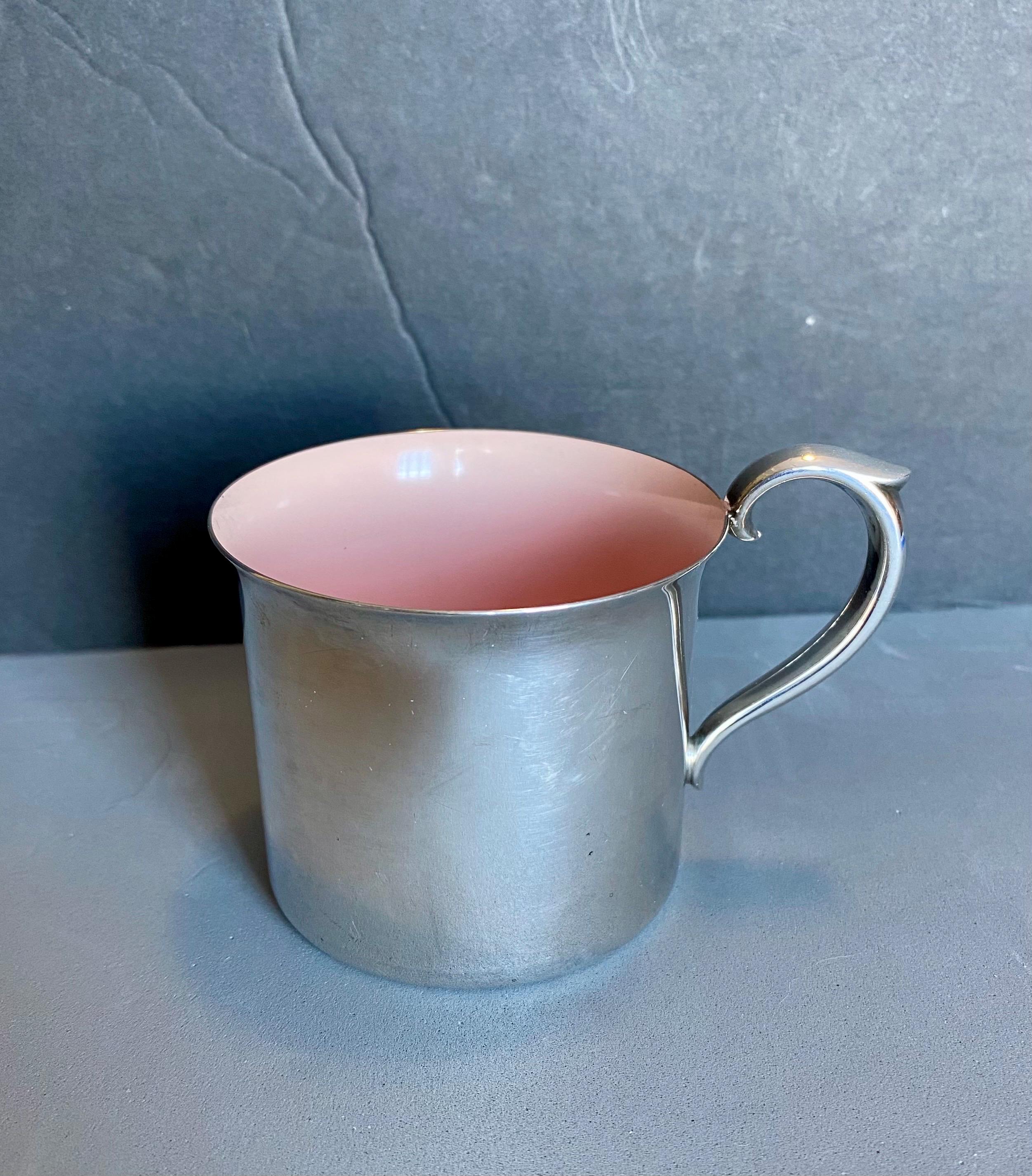Reed & Barton Silverplate Baby Cup # 865 With Pink Enamel - Etsy