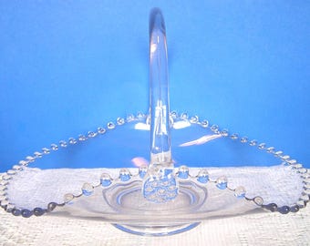 Imperial Glass Ohio Candlewick 12" Basket Rare