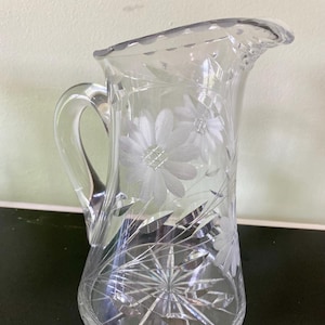 Antique American Brilliant Cut Glass Pitcher