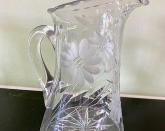 American Brilliant Period Cut Glass Pitcher