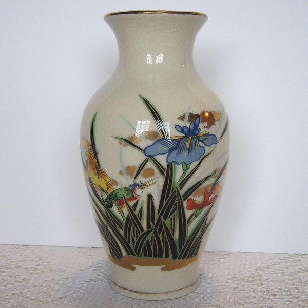 Vintage Mid-Century Hand Painted Porcelain Vase Made in Japan