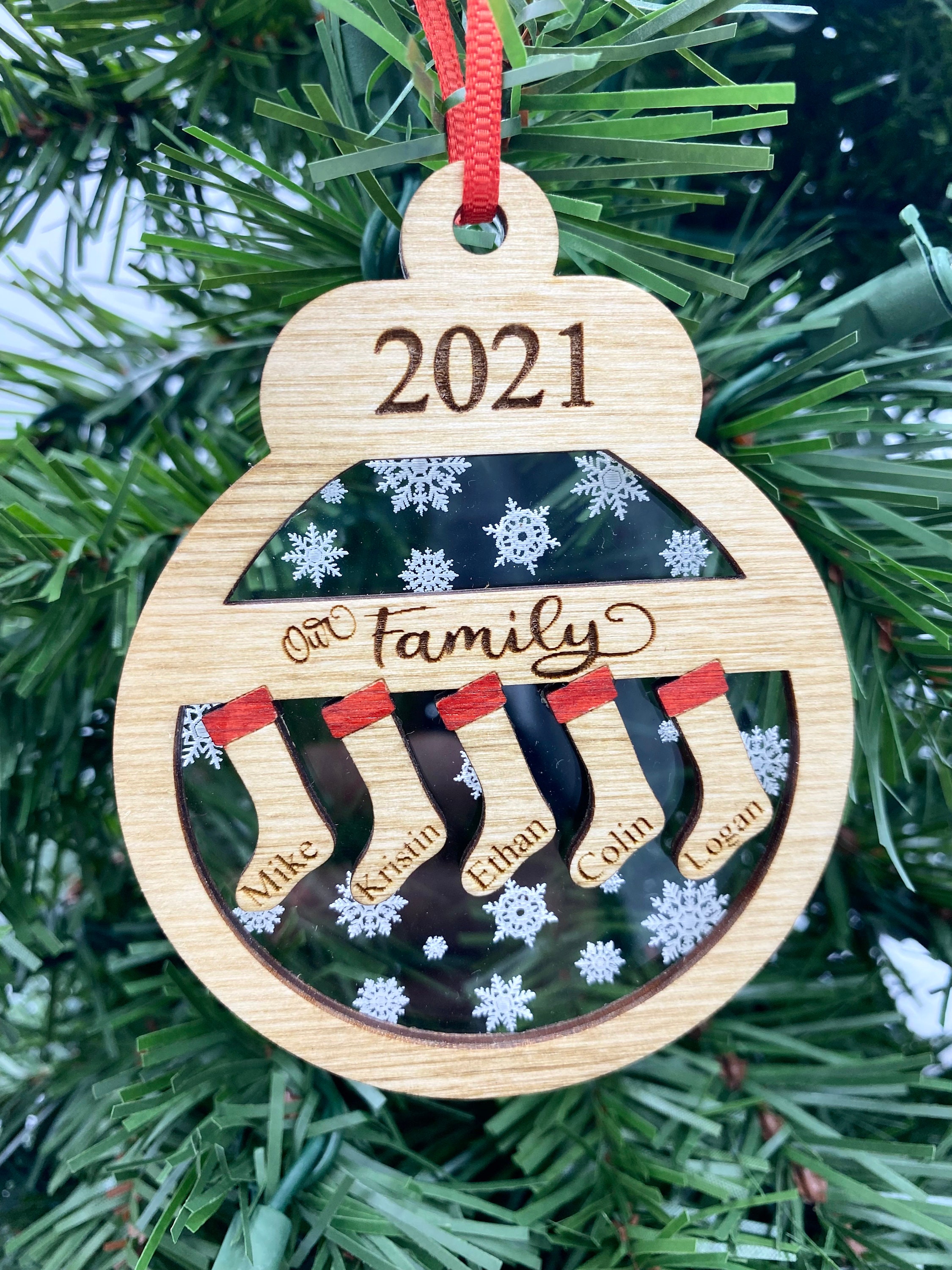 Custom Wood Scissors Ornament, Custom Christmas Ornament, Christmas  Ornament for Mom, Aunt or Grandma, Scissors Christmas Stockings