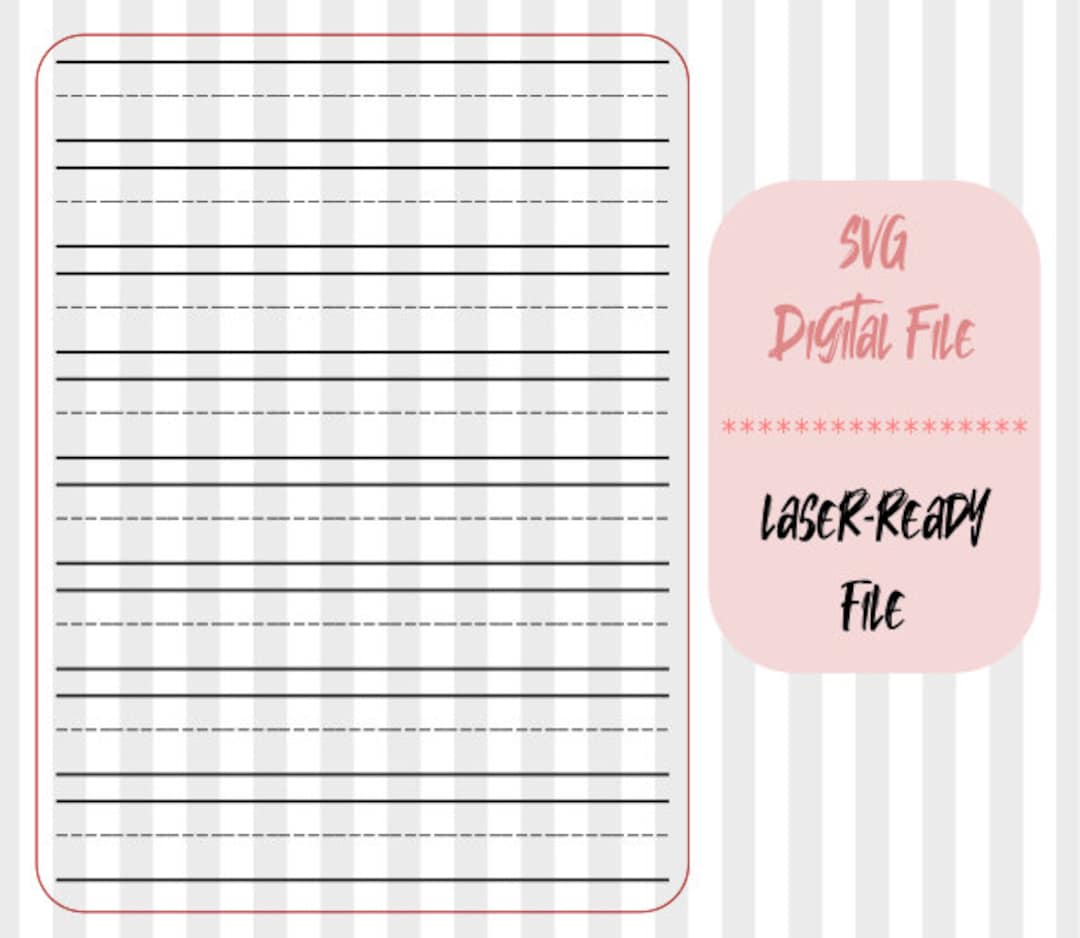 Lined Paper SVG. Tracing SVG. Laser Cut Blank Lines. Tracing Paper Svg