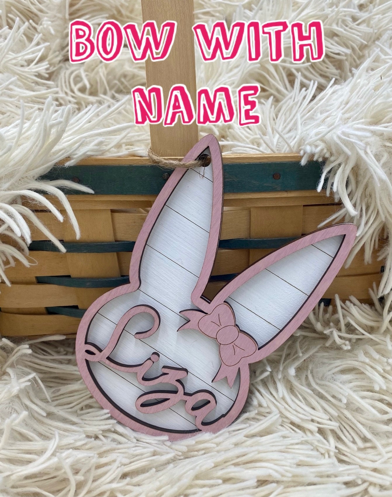 Easter Basket Tags. Easter Bunny Tag. Wooden Bunny Tag. Easter Etsy