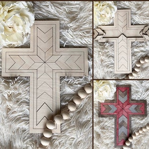 Wooden Cross. DIY Home Decor. DIY Wooden Cross. Barn Quilt Cross. Trending Decor. Paint Yourself. Adult DIY.