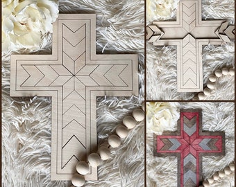 Wooden Cross. DIY Home Decor. DIY Wooden Cross. Barn Quilt Cross. Trending Decor. Paint Yourself. Adult DIY.