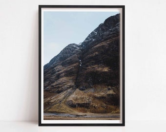 Scottish Mountain Print, Scotland Poster, Scottish Highlands, Nature Photography, Outdoor Wall Art, Moody Art Print, Digital Download