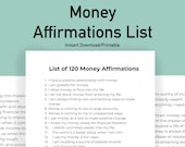 120 MONEY AFFIRMATIONS Printable Quotes Daily Wealth Manifestation Abundance Inspiration Financial Freedom Self Care Files
