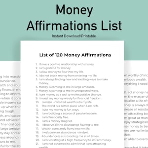 120 MONEY AFFIRMATIONS Printable Quotes Daily Wealth Manifestation Abundance Inspiration Financial Freedom Self Care Files