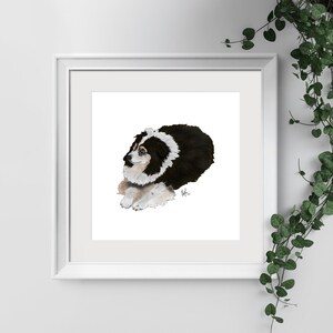 Pastore australiano disegno ARTE STAMPABILE Ritratto di cane carino Minimalista amico peloso Poster Decorazione della casa stravagante Proprietario Amante Regalo