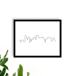 Houston Texas Skyline Art Print, Houston Skyline Wall Art, Houston Art, Houston Wall Art, Minimal Line City Art