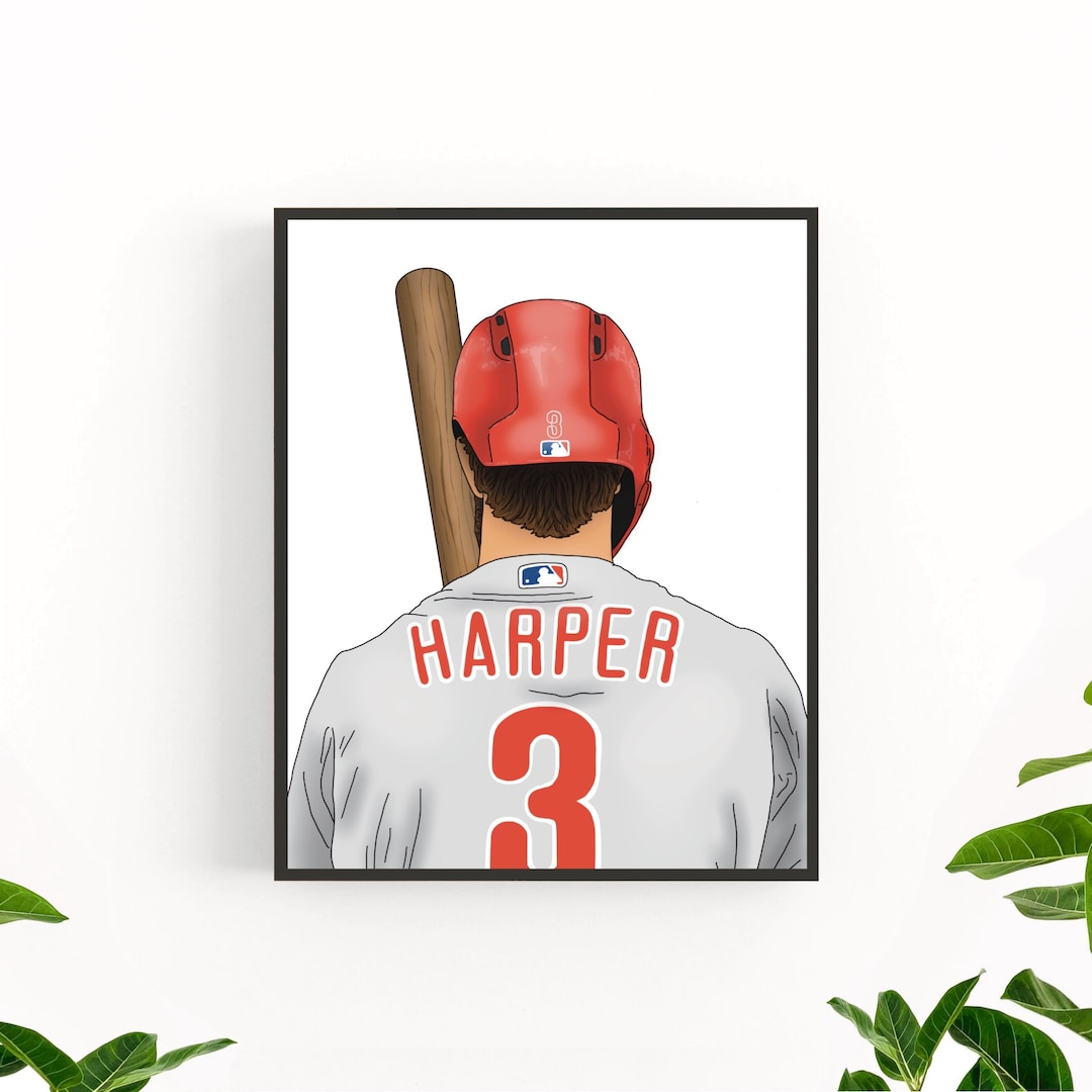 Bryce Harper Art, Philly Sports Wall Art, Phillies Fan Art