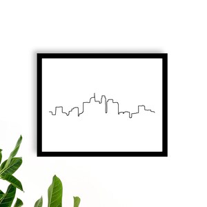 Los Angeles Skyline Art Print, LA Skyline Wall Art, Los Angeles Art, LA Wall Art, Minimal Line City Art